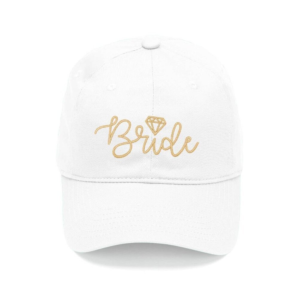 Gold Bride White Baseball Hat